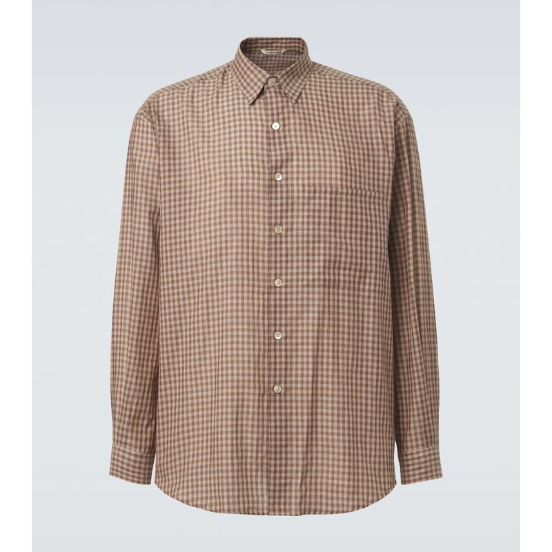 Auralee Gingham cotton poplin shirt