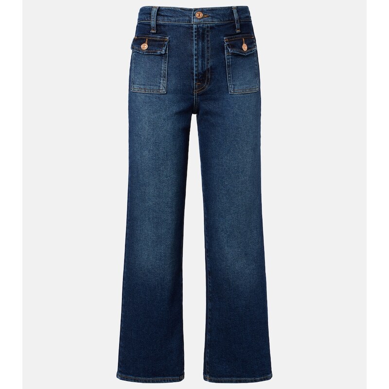 7 For All Mankind Stovepipe cropped straight jeans