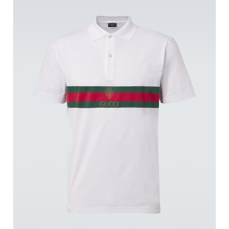 Gucci Web Stripe cotton jersey polo shirt