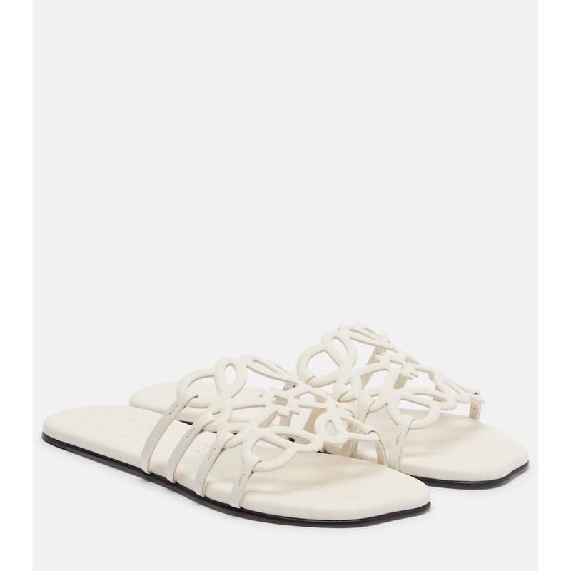 Loewe Petal Anagram leather slides