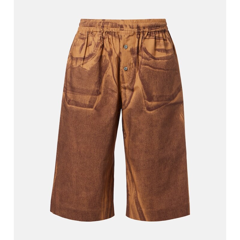 Acne Studios Printed cotton Bermuda shorts