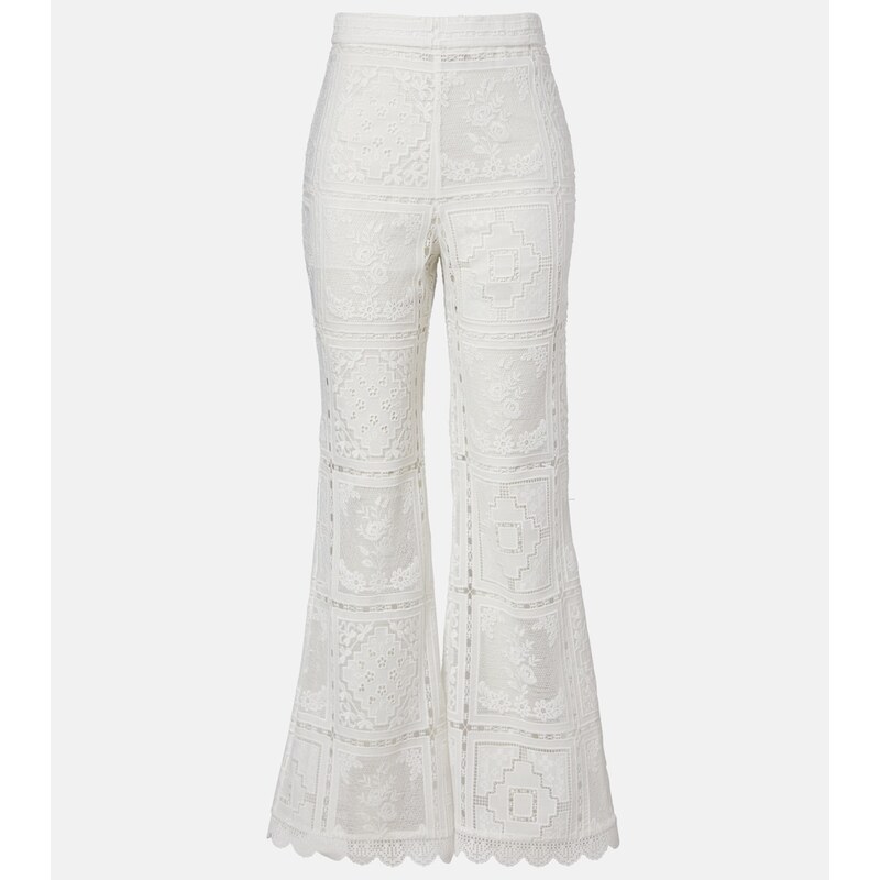 Zimmermann Floral lace flared pants