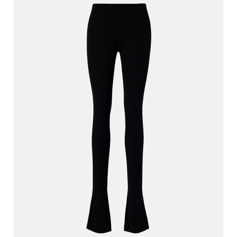 Dámské Gucci Crêpe jersey slim kalhoty v barvě Black/Grizzly
