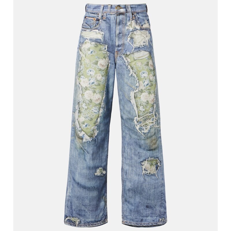 Acne Studios Printed wide-leg jeans