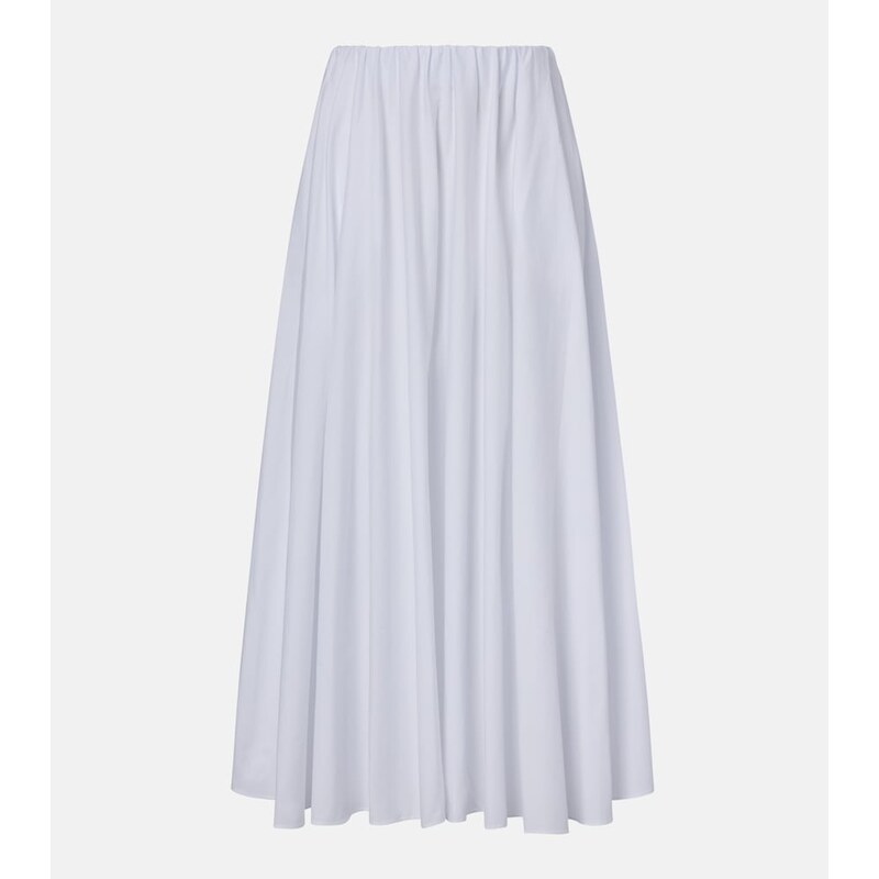 Staud Milano pleated cotton maxi skirt