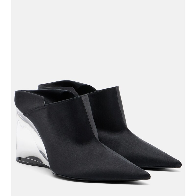 Alaia AlaÃ¯a Invisible convertible satin wedge mules