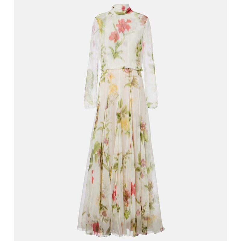 Oscar de la Renta Floral silk chiffon gown