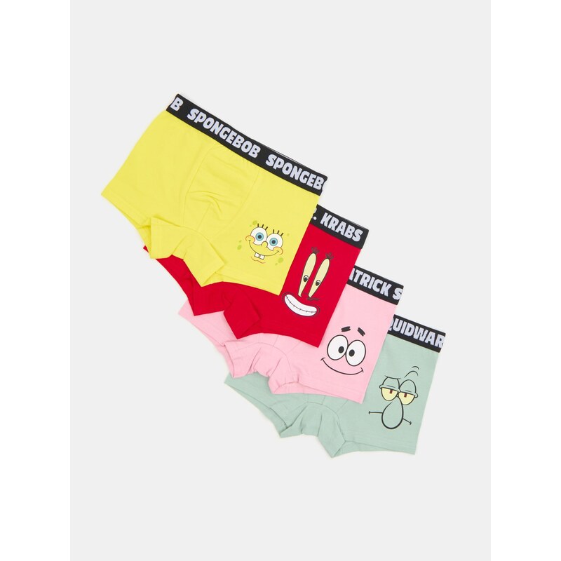 Sinsay - Bavlněné boxerky 4 pack SpongeBob - vícebarevná