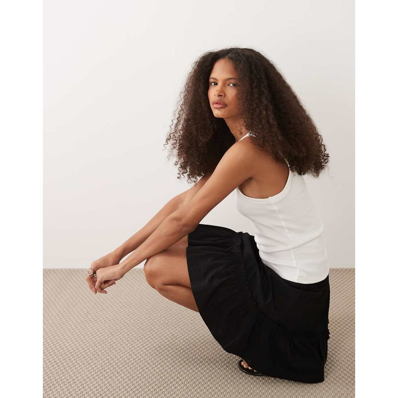 Threadbare jersey ruffled mini skirt in black 115549519