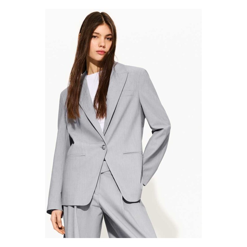 Bershka Buttoned blazer in grey 115549802