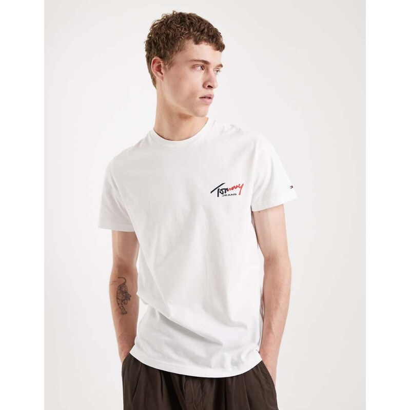 Tommy Jeans chest logo slim fit t-shirt in white