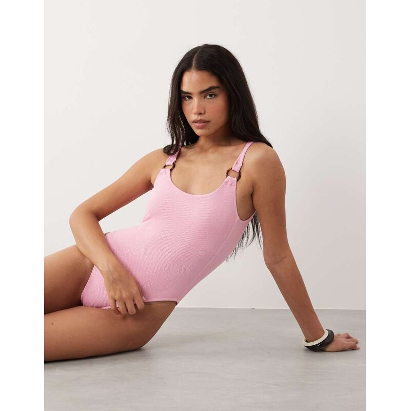 The Frolic exclusive crinkle resin ring strap detail scoop neck