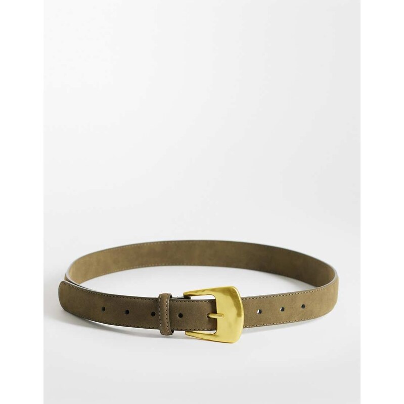 ASOS DESIGN faux suede waist and hip jeans hammered square buckle belt 115549948