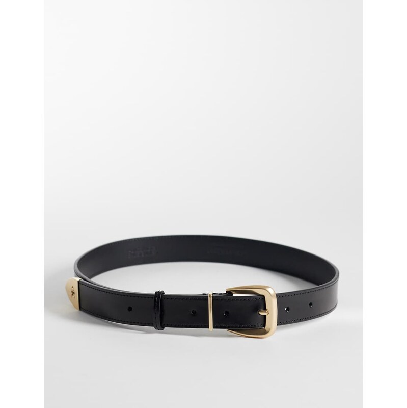 Calvin Klein belt with gold tip 30mm in black 115550005