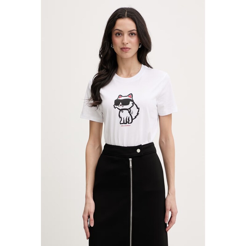 Karl Lagerfeld tričko dámské bavlněné IKON SKETCH