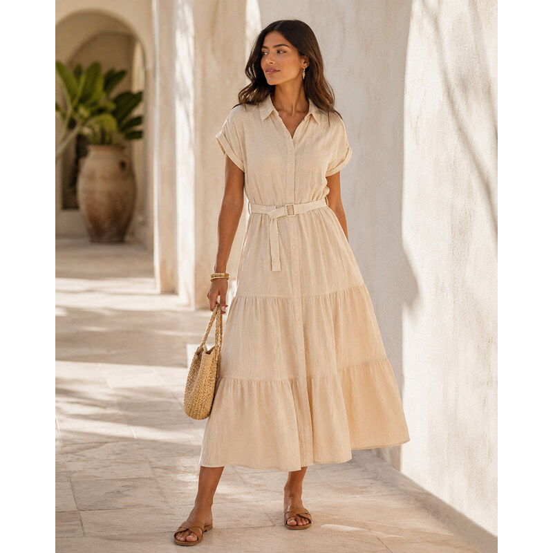 Fashionweek Dámské maxi šaty s páskem UB-FOXEN 115705505