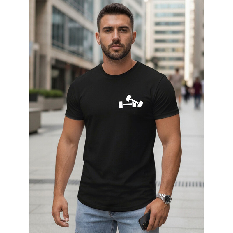 Tshirt męski z nadrukiem czarny model 22156960 - FashionStreet