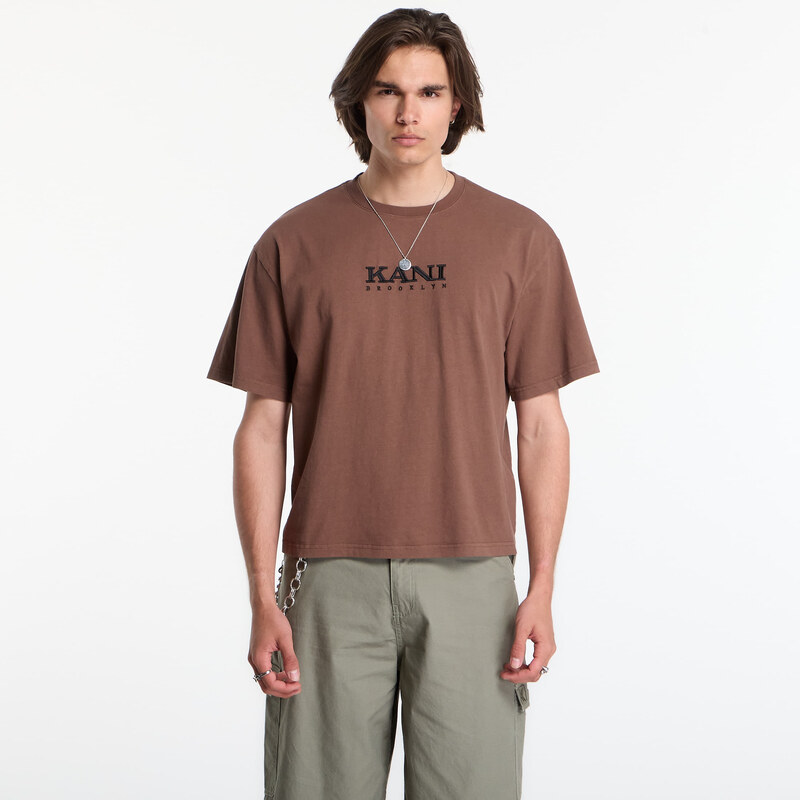 Tričko Karl Kani Retro Stencil Boxy T-Shirt Brown XXL