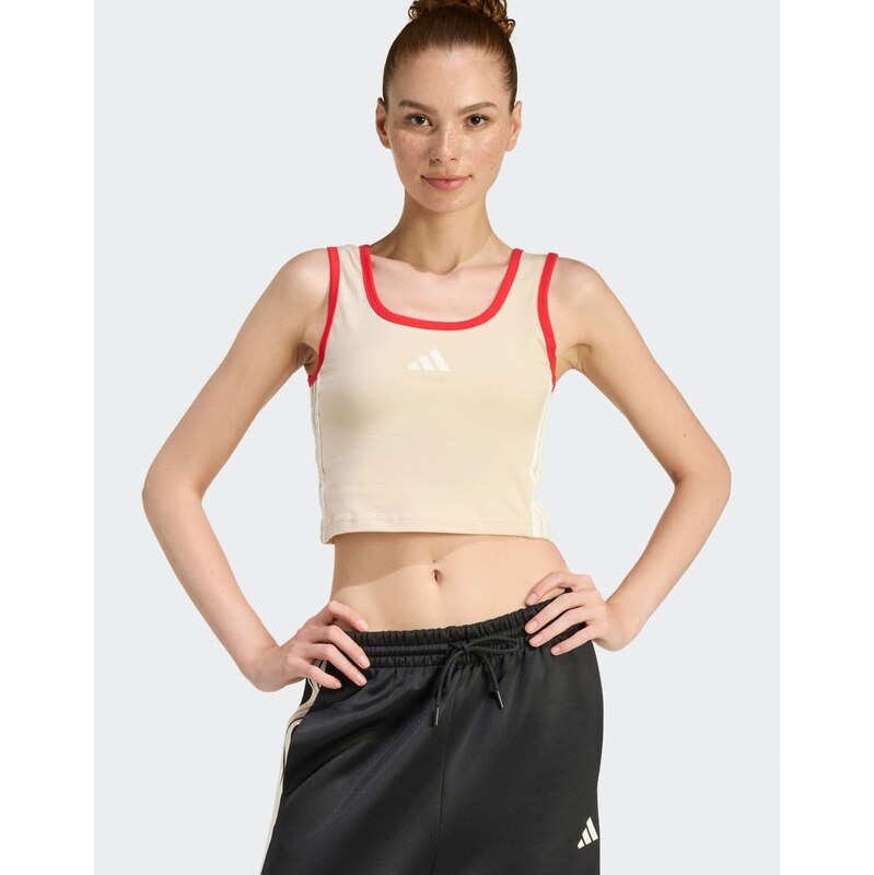 adidas performance Stadium tank in crystal linen / pure ruby /-Neutral 115553266