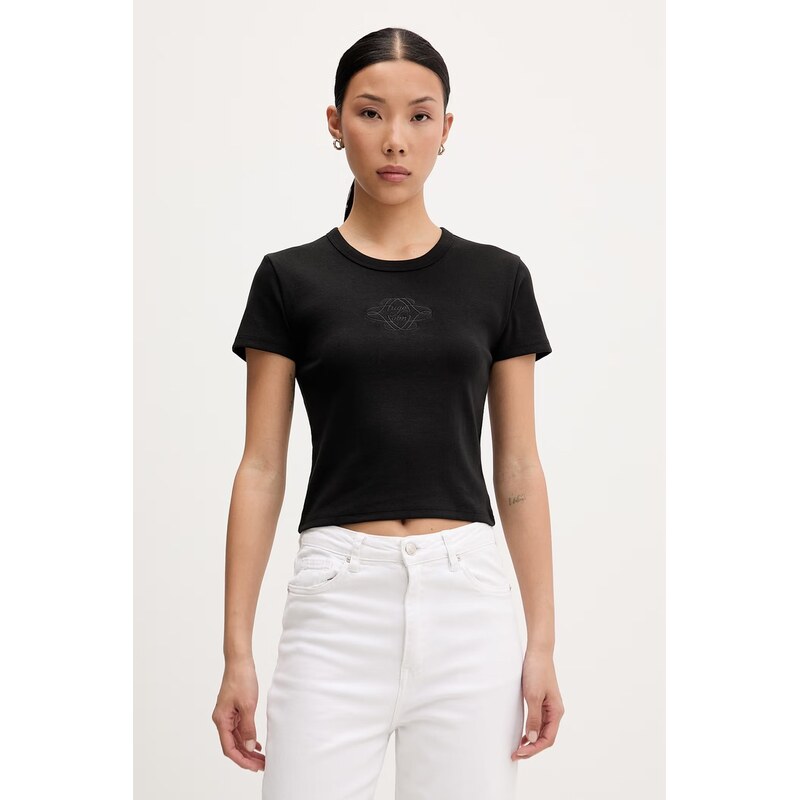 HUGO crop top dámský s bavlnou Delanor_4 115586049