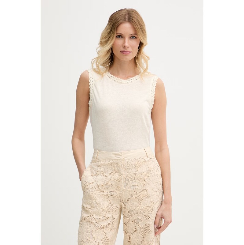 Sisley top dámský se lnem 115605451