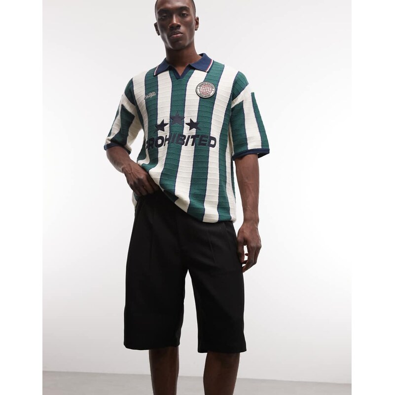 Prohibited tailored pleated shorts in black