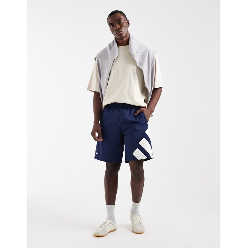 adidas Originals Adicolor GRFX shorts in navy