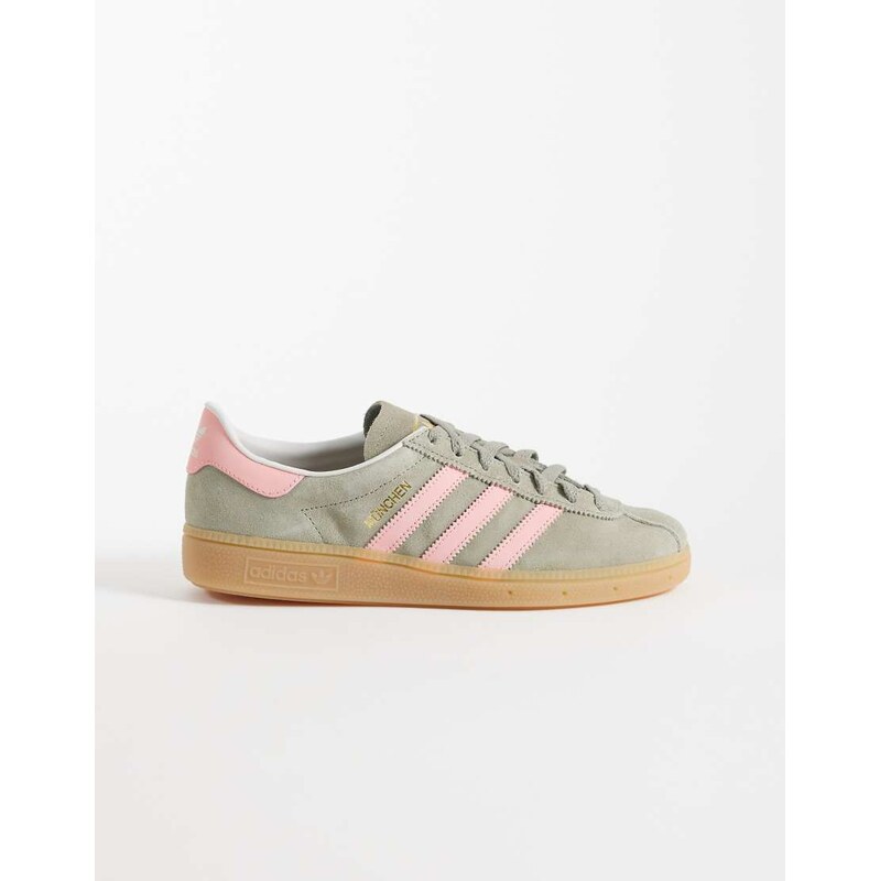 adidas Originals Muenchen trainers in green and pink