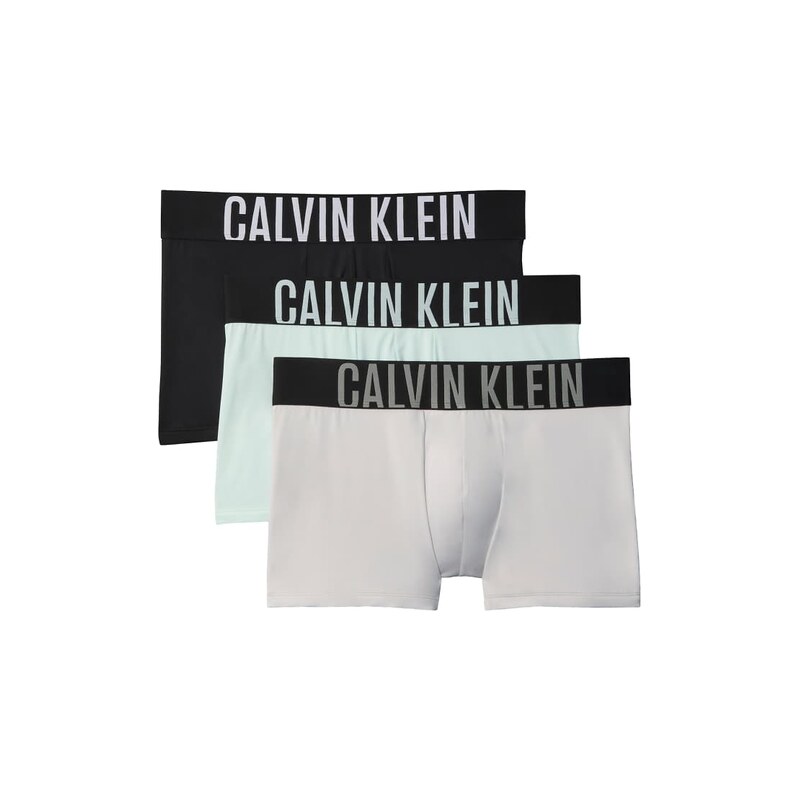 Calvin Klein Intense Power 3 pack trunks in grey/aqua/black