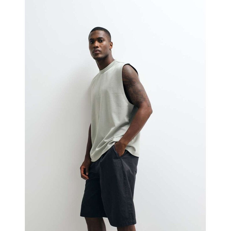 ASOS DESIGN breatheMAX heavyweight oversized tank in light green cotton blend