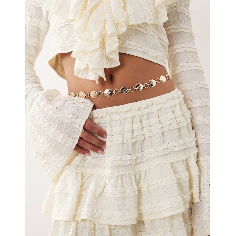 ASOS DESIGN festival belly chain in gold tone 115555186
