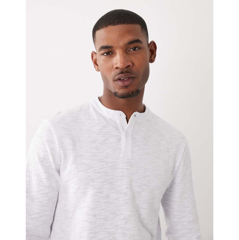 ASOS DESIGN regular fit long sleeve t-shirt with henley neck in