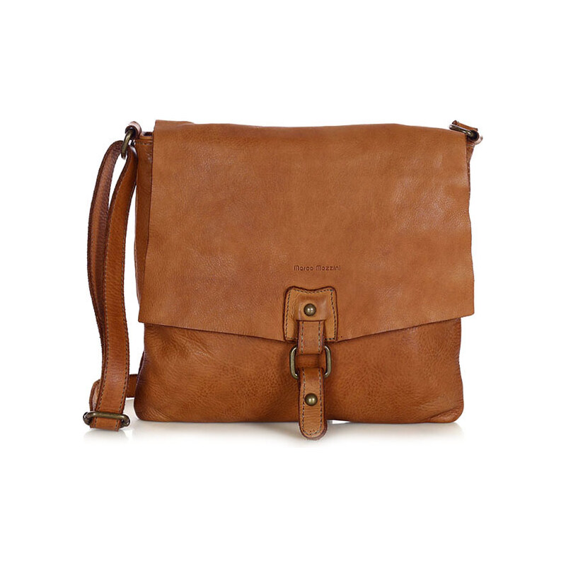 Dámská kožená crossbody kabelka Mazzini M46 camel 62238438
