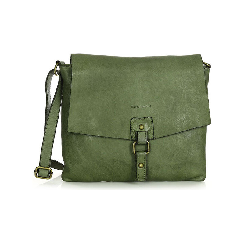 Dámská kožená crossbody kabelka Mazzini M46 zelená 85906550