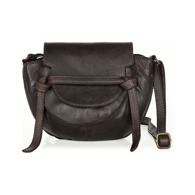 Kožená crossbody kabelka Mazzini M82 hnědá
