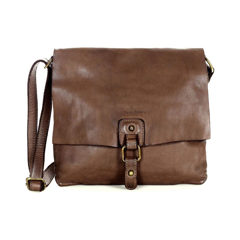 Marco Mazzini Dámská kožená crossbody kabelka Mazzini M46 hnědá 85906547