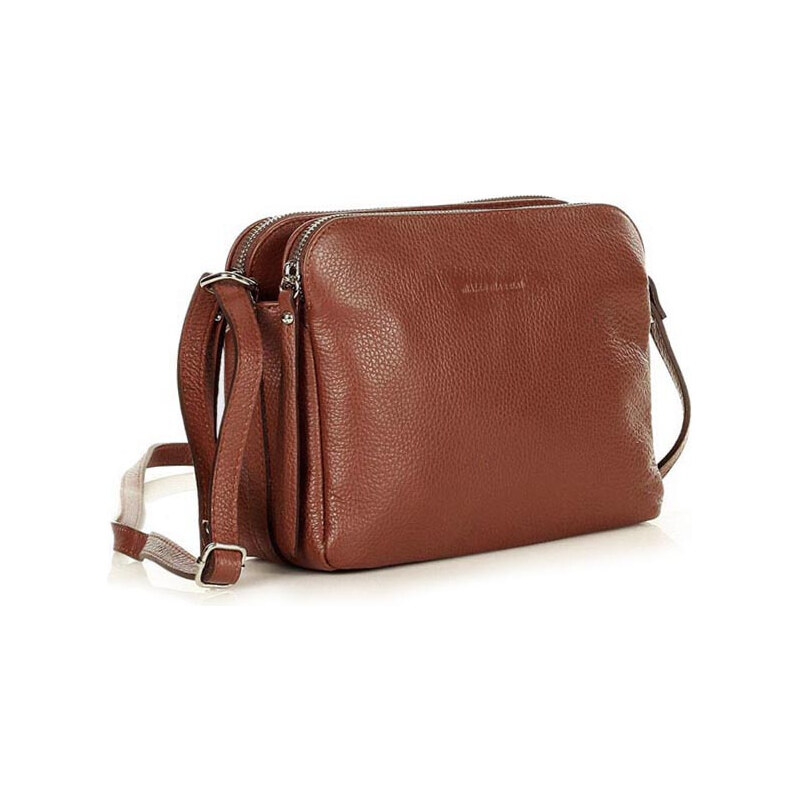 Kožená crossbody kabelka Mazzini MM410 hnědá