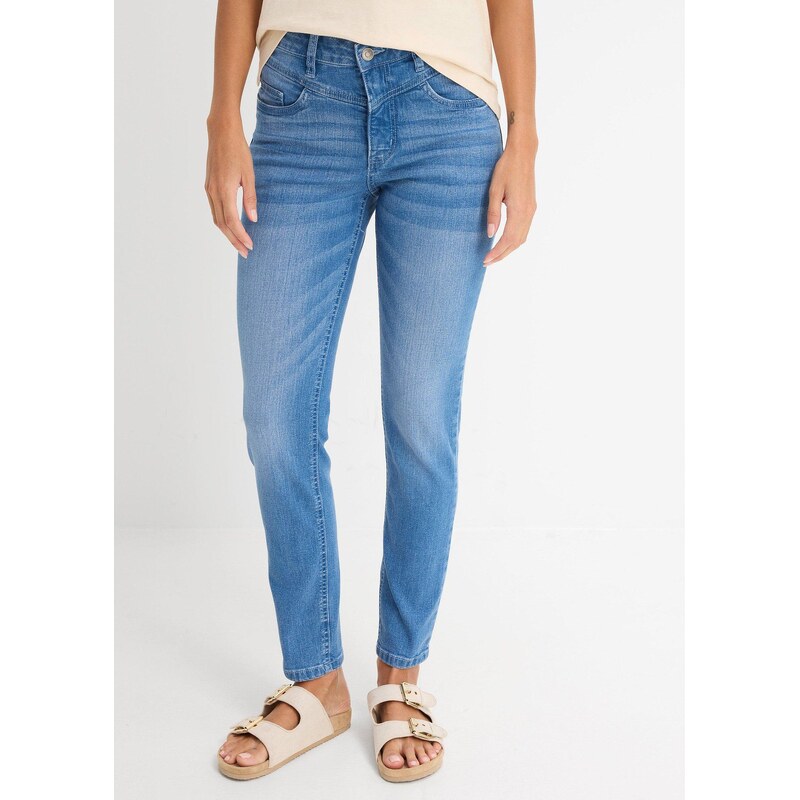 bonprix Skinny džíny High Waist, zkrácené modrá Žena
