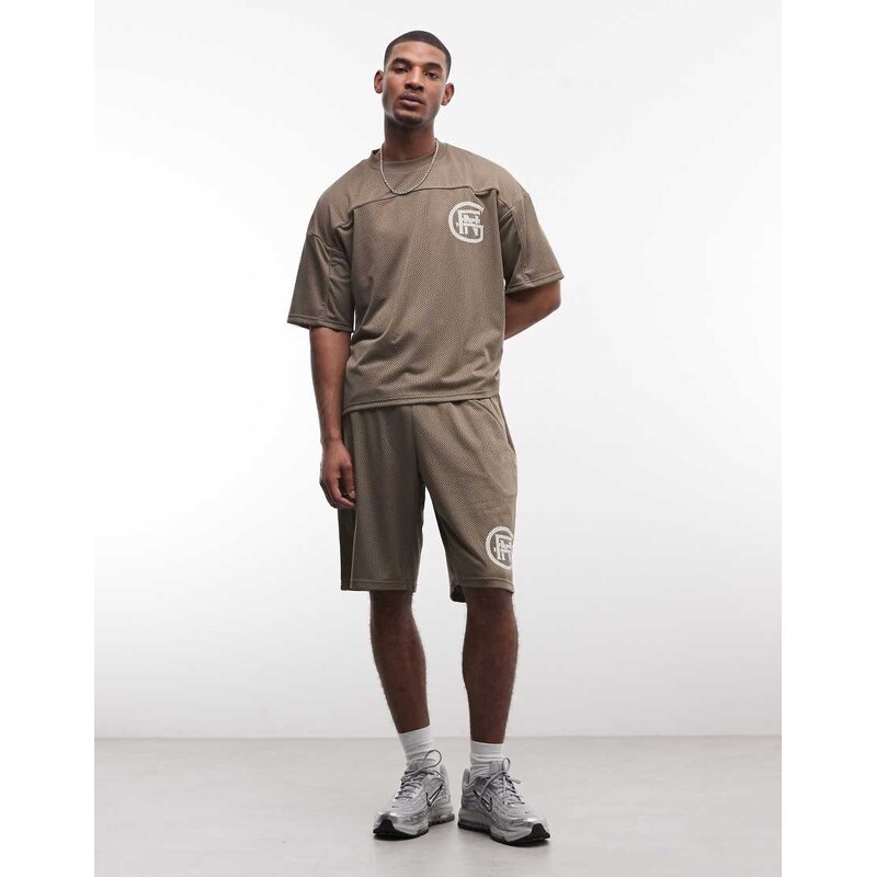 Good For Nothing co-ord baggy jersey shorts in brown