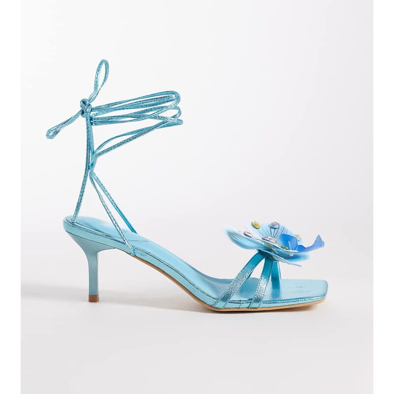 Kaiia exclusive 00s strappy lace up diamante orchid floral heeled 115648549