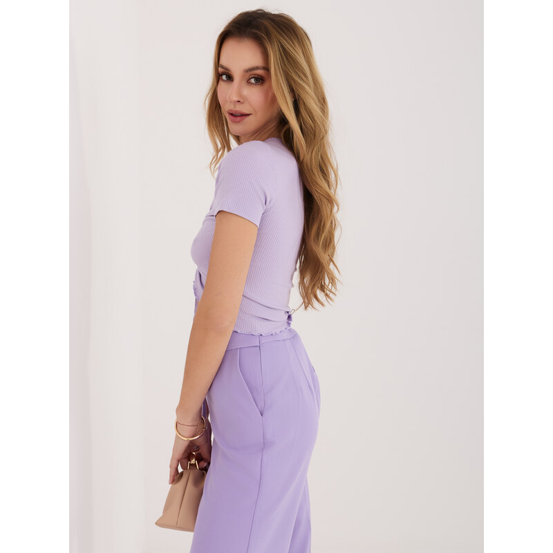 Factory Price Liliová pruhovaná halenka s krátkým rukávem