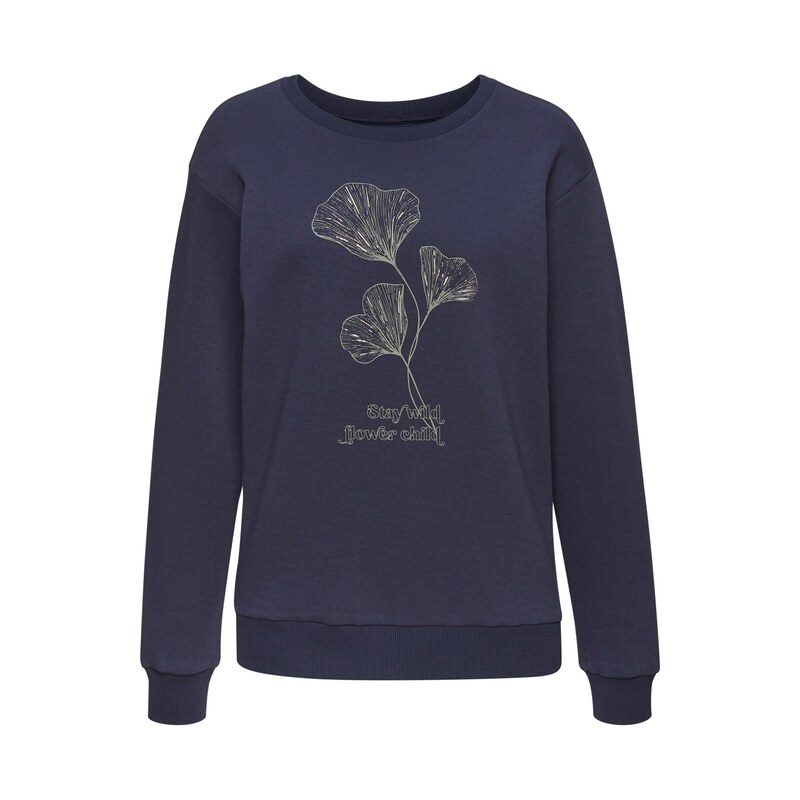 LASCANA Mikina marine modrá / khaki / bílá