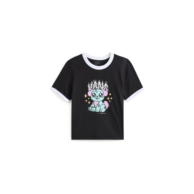 VANS Tričko Puppy Ringer mátová / růžová / černá / bílá 115558342