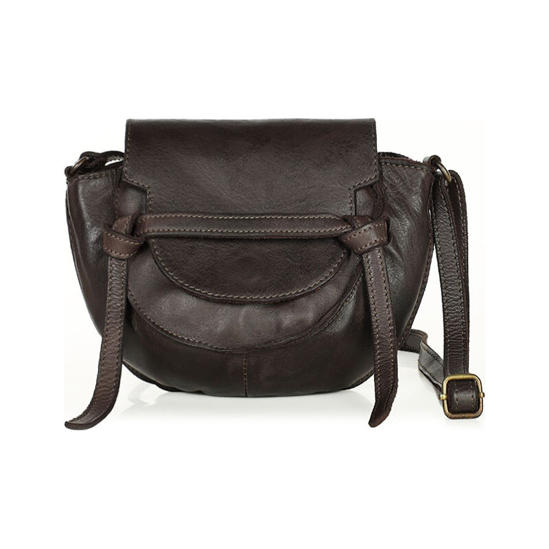 BASIC Marco Mazzini hnědá kožená crossbody kabelka