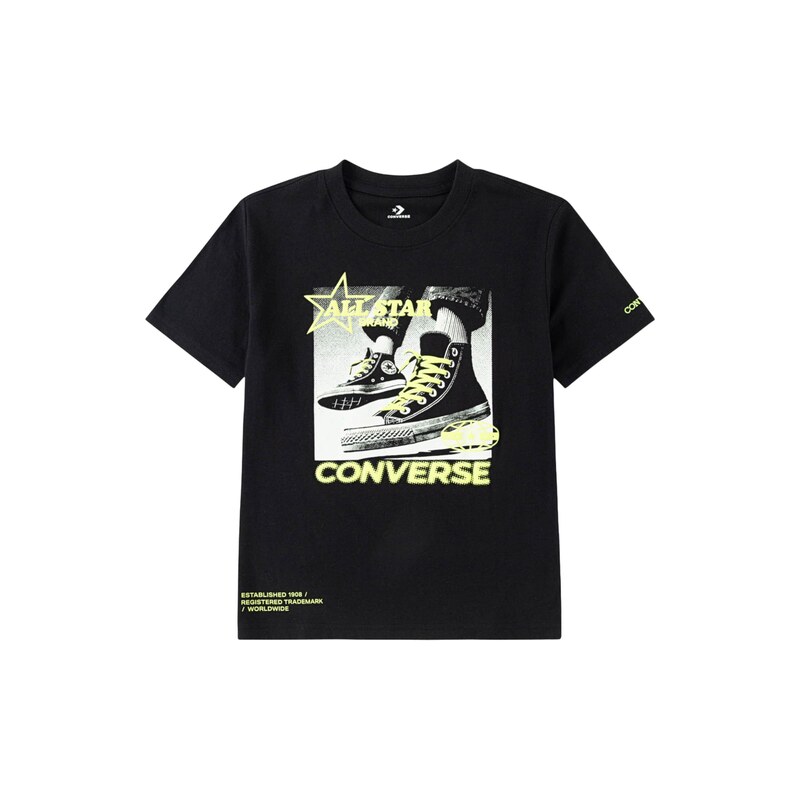 CONVERSE Tričko světle žlutá / černá / bílá