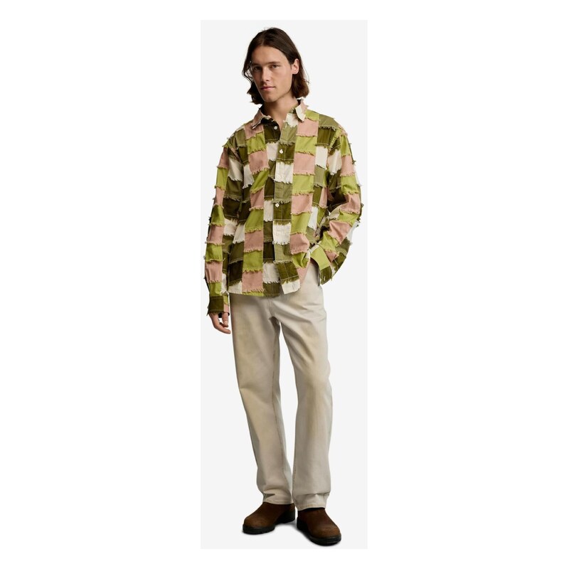 Desigual Košile krémová / zelená / olivová / růže