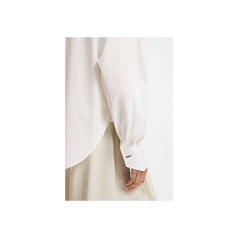 BOSS Relaxed-fit blouse in striped cotton poplin 115557512