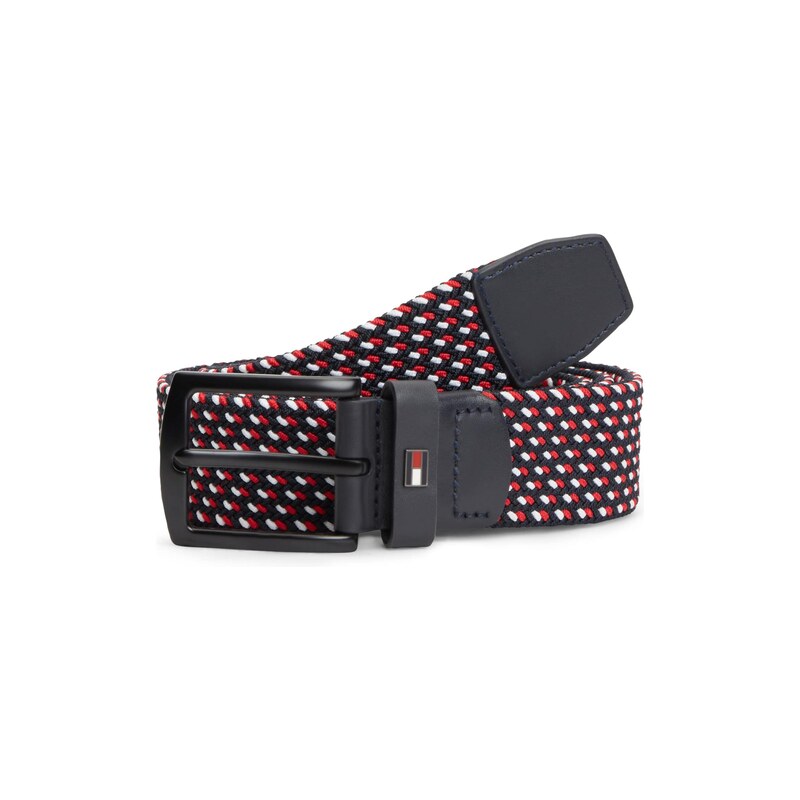 TOMMY HILFIGER Opasek Denton Braided Webbing Elastic tmavě modrá