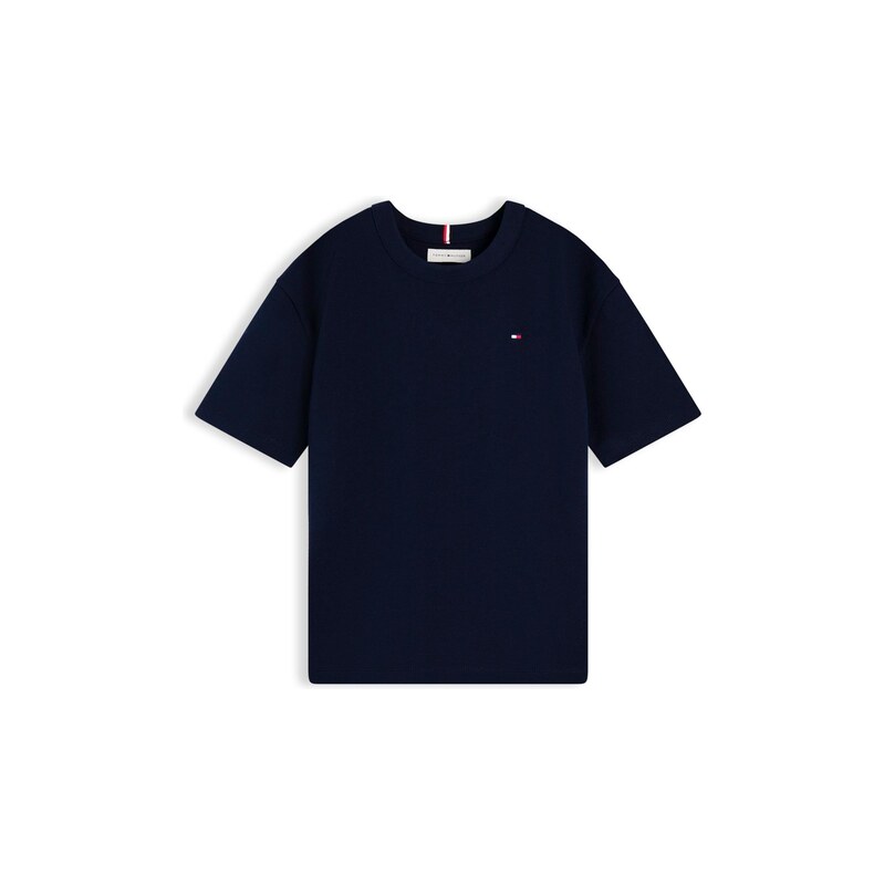 TOMMY HILFIGER Tričko Logo Graphic slonová kost / marine modrá