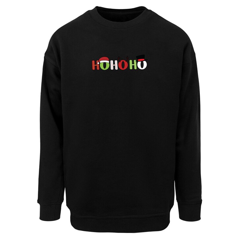 Merchcode Mikina Christmas Ho Ho Ho světle zelená / červená /